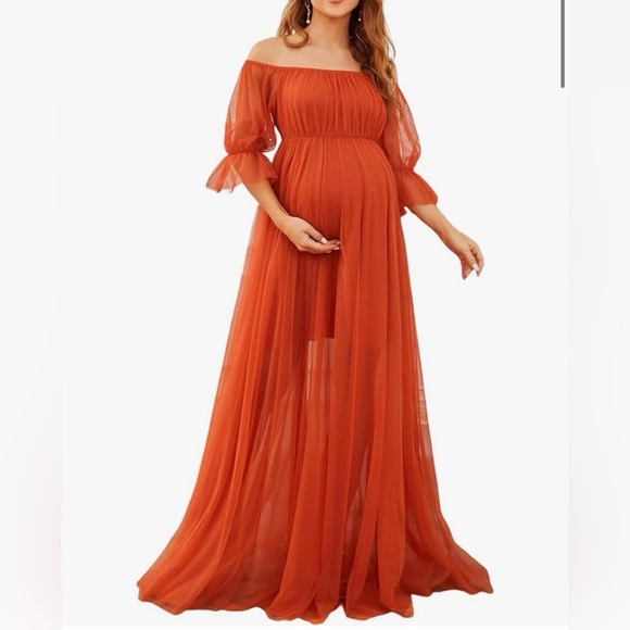 Ever Pretty Dresses & Skirts - Maternity Maxi Dress SMALL Photoshoot Baby Shower Gender Reveal Earthy Ethereal